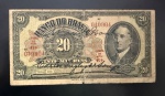 Cédula Brasileira, Banco do Brasil, Valor 20 Mil Reis, 1ª Estampa - Duas Chancelas, Período de Circulação 1923, Muito Bem Conservada.