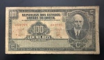 Cédula Brasileira, Tesouro Nacional, Valor 100 Mil Reis, 17ª Estampa, Período de Circulação 1936/1952, Muito Bem Conservada.