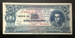 Cédula Estrangeira, BOLÍVIA, Valor 10 Bolivianos, Data 20/12/1945, Série A,  com Carimbo Casa de Cambio Tomas Turma, Flor de Estampa.