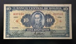 Cédula Estrangeira, BOLÍVIA, Valor 10 Bolivianos, Data 20/07/1928, Série G, Soberba/FE.