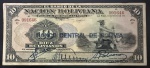 Cédula Estrangeira, BOLÍVIA, com Carimbo BANCO CENTRAL de BOLÍVIA, Valor 10  Bolivianos, Data 11 de Maio de 1911 Circulada em 1929, Série C, Muito Bem Conservada.