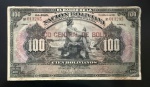 Rara Cédula Estrangeira, BOLÍVIA, com Carimbo BANCO CENTRAL de BOLÍVIA, Valor 100 Bolivianos, Data 11 de Maio de 1911 Circulada em 1929, Série A, Muito Bem Conservada.