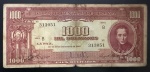 Cédula Estrangeira, BOLÍVIA, Valor 1000 Bolivianos, Data 20 de Dezembro de 1945, Série B, Muito Bem Conservada.