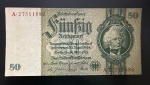 Cédula Estrangeira, ALEMANHA, Valor 50 Reichsmark, Data 30/03/1933, Muito Bem Conservada/Soberba.