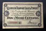 Cédula Estrangeira, PARAGUAI, Cédula de Emergência, Valor 2 1/2 Centavos, Data 10 de Abril de 1913, MBC/Soberba.