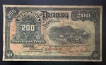 RARA Cédula Estrangeira, PARAGUAI, Valor 200 Pesos Fortes, Lei 1920 & 1923, Muito Bem Conservada.