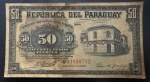 Cédula Estrangeira, PARAGUAI, Valor 50 Pesos Fortes, Lei 1920 & 1923, Muito Bem Conservada.