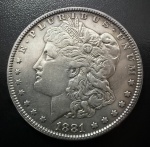 Moeda Estrangeira, EUA, Valor 1 Dollar, Ano 1881, Prata, Peso 26.,7 g, Diâmetro 38 mm, Flor de Cunho.