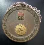 Medalha Comemorativa, Clube de Regatas do Flamengo - Ano do Sesquicentenário da Independência do Brasil - Super Campeonato Carioca de Futebol/ Campeão da Taça Guanabara, Ano 1972, Bronze, com Colar e Olhal, Flor de Cunho.