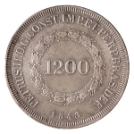 Brasil, 1200 Réis, 1843. Prata. AI P557. Sob. Foi limpa