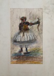 SUZANA LEVY (Rio de Janeiro, 1937 / Idem, 2023) - Obra em pastel sobre cartão rígido, intitulada Oxumarê, assinada no canto inferior direito, proteção de paspatur. Medida total 42cm x 30cm.