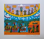 Antonio Poteiro, Festa no Céu, gravura, PI 1/10, Edição Póstuma, sem moldura, 31x34cm, Edição Autorizada pelo filho do artista Sr. Valdir Batista de Sousa e impressa pela Arte Prints.