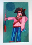 Aldemir Martins, Cangaceiro, gravura 31/100, 100x70cm, Edição Póstuma, sem moldura