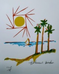 Aldemir Martins, Praia, gravura, tiragem 69/100, 25x20cm, Edição Póstuma, sem moldura