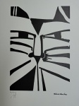 Aldemir Martins, Gato Preto, gravura 18/100, Edição Póstuma, 50x35cm, sem moldura