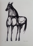 Aldemir Martins, Cavalo, gravura, tiragem 10/100, Edição Póstuma, 50x35cm, sem moldura