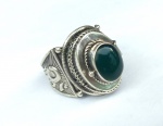 Vintage Luxo Jóias, SUPER Coleção, Decoração, Lote contendo raro modelo de Anel Ágata `veneno`, em Prata de Lei 925 e Aqeeq (Akik) em Árabe, Tradicional do Islã, Relíquia com detalhes em relevo, Aro 20. Peso total 9,10gr