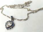 Vintage Luxo Jóias, Coleção, Decoração, ou Uso, Lote contendo Cordão e Pingente Coração com Cristal, em Prata de Lei 950, medindo 47,5cm. Peso total 6,59gr