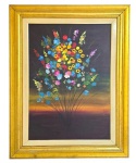 V. CARRELLI - óleo sobre a tela, ` flores` 2009 ; Medindo 92 c 73 cm.