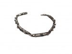 Pulseira confeccionada em prata, teor 925, medindo 19,5cm, Peso 8,1  gramas.
