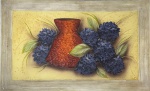 Óleo sobre lona, natureza morta, assinada no canto inferior direito. Medida total 1,30cm x 80cm.