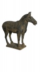 Antigo e grande escultura oriental ,  em terra cota , representando cavalo Tang,,mede  40x34x14 cm largura