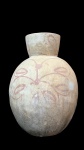Grande vaso de barro com desenho de arabesco, mede 55x40 cm largura