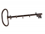 Grande porta chaves em ferro com pegadores, mede 42 cm