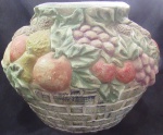 VASO  - CERAMICA - DECORAÇÃO CESTO DE FRUTAS - 33 CM X 19 CM DE DIAM NA BOCA X 17 CM DIAM  NA BASE X 43 DIAM NA PARTE MAIOR