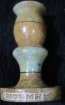CANDELABRO - PEDRA SABÃO - MUITO ANTIGO - PERSONALIZADO "NORMA" - 10 CM