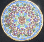 PRATO - PORCELANA - TOLEDO/ESPANHA - PINTADO À MÃO - DECORADO COM FLORES EFILETADO À OURO 24 KT - 17 CM DIAM