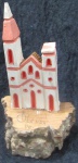 ESCULTURA -"IGREJA" - MADEIRA - OLINDA/PE - 12CM X 7CM