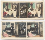 Colecionismo - Figurinhas de Cigarro Stereoscópicas - 7 x 3 cm - Série XV Num. 62 e 66 - da Grande Manufactura de Fumos e Cigarros José Francisco Corrêa & Cia, sediada no Rio de Janeiro no final do século XIX e início do XX, foi famosa pelos `Cigarros Veado`. Fundada pelo português José Francisco Corrêa (Conde de Agrolongo), destacou-se por estratégias de marketing inovadoras, incluindo a distribuição de figurinhas colecionáveis e brindes nas carteiras.