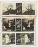 Colecionismo - Figurinhas de Cigarro Stereoscópicas - 7 x 3 cm - Série VII - n.92 / Série XII - n.114 / Série XIV - n.3 - da Grande Manufactura de Fumos e Cigarros José Francisco Corrêa & Cia, sediada no Rio de Janeiro no final do século XIX e início do XX, foi famosa pelos `Cigarros Veado`. Fundada pelo português José Francisco Corrêa (Conde de Agrolongo), destacou-se por estratégias de marketing inovadoras, incluindo a distribuição de figurinhas colecionáveis e brindes nas carteiras.