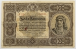 Numismática, HUNGRIA. Uma Cédula 100 Korona