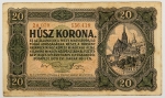 Numismática, HUNGRIA. Uma Cédula 20 Korona