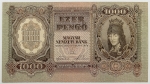Numismática, HUNGRIA. Uma Cédula 1000 Pengó