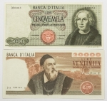 Numismática, ITALIA. Duas Cópias de Cédulas Raras 5000 Lire e 20000 Lire