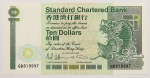 Numismática, HONG KONG. Uma Cédula 10 Dólares 1991 Flor de Estampa