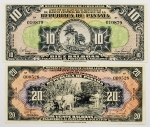 Numismática, PANAMA. Duas Cópias de Cédulas Raras P-24 e P-25