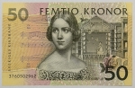 Numismática, SVERIGE. Uma Cédula 50 Kronor Flor de Estampa