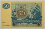 Numismática, SVERIGE. Uma Cédula 50 Kronor Flor de Estampa