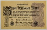 Numismática, GERMANY. Uma Cédula 2 Millionen 1923 em Ótimo Estado