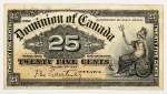 Numismática, CANADA. Uma Cédula 25 Cents 1900