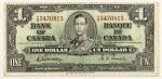 Numismática, CANADA. Uma Cédula 1 Dollar 1937