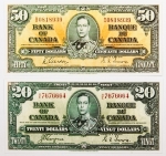 Numismática, CANADA. Duas Cópias de Cédulas Raras P-63 e P-64
