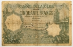 Numismática, ALGERIE. Uma Cédula 50 Francs 1936