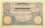 Numismática, ALGERIE. Uma Cédula P-27a 1000 Francs 1992