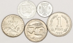 Numismática, INTERNACIONAL. Cinco Moedas Estrangeiras