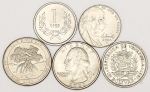 Numismática, INTERNACIONAL. Cinco Moedas Estrangeiras